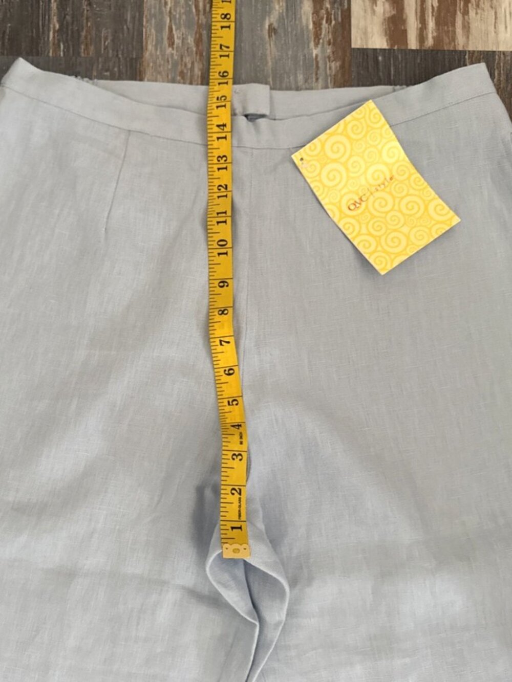 Linea Louis Dell’Olio Blue Linen Pants Wide Leg Womens Large Relaxed Career NEW - Picture 8 of 11